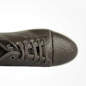 LANVIN Brown Low Top Cracked Sneaker